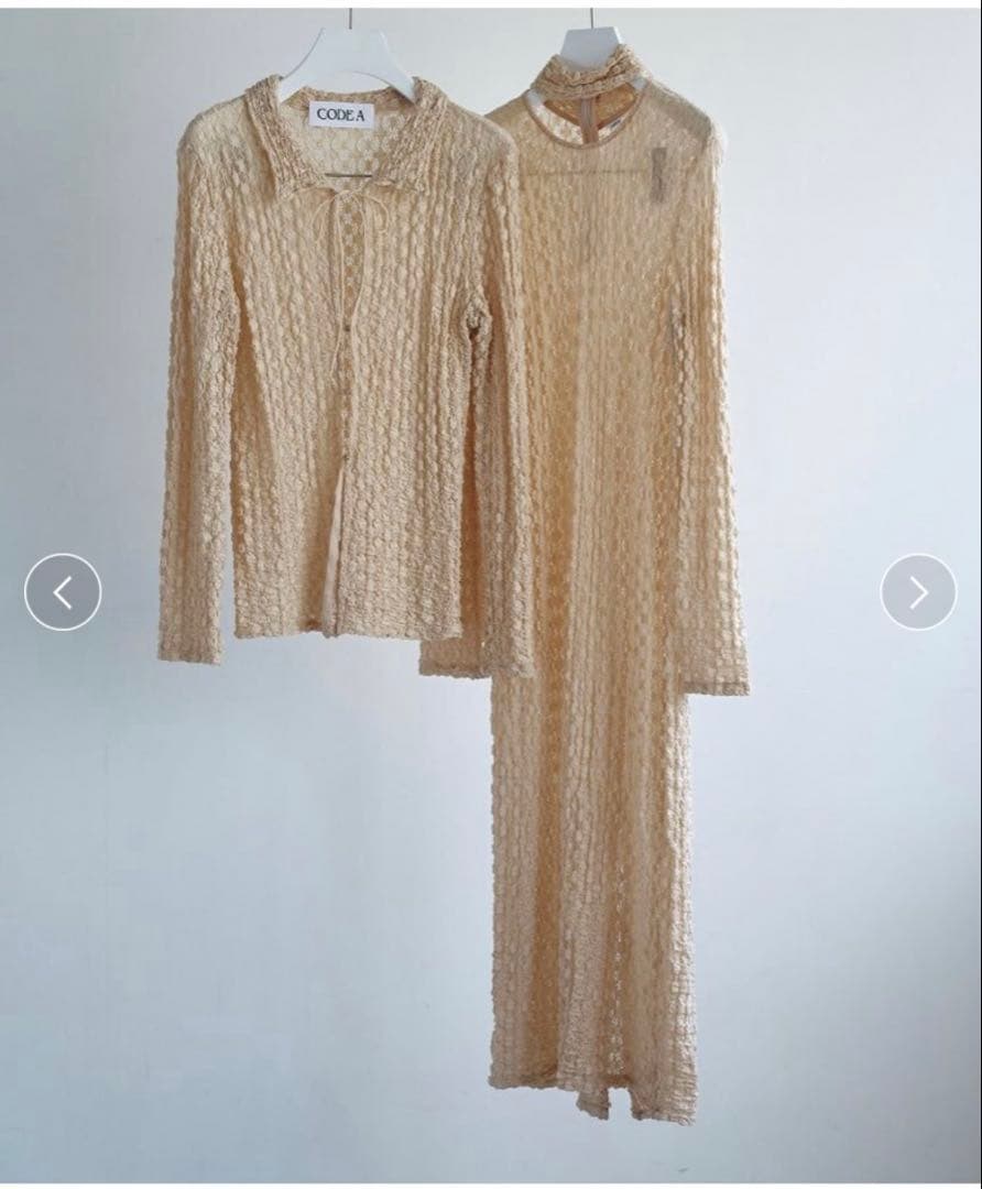 CODE A コードエーshrink lace blouse