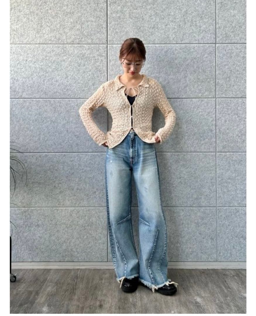 CODE A コードエーshrink lace blouse