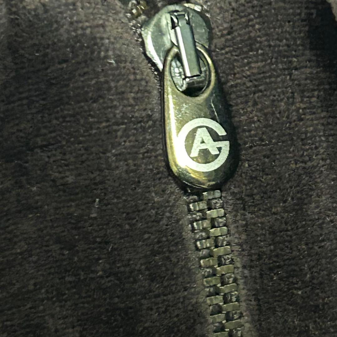 希少 アルマーニ コレツィオーニ ハーフジップ プルオーバー ベロアジャケット