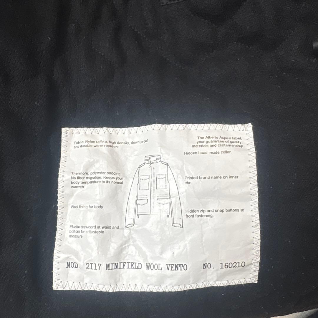 美品　アスペジ m65 MINIFIELD WOOL VENTO XS ブラック