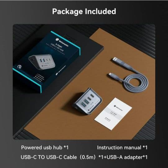 USB 4ポート Type C - USB  2USB-A & 2USB-C付き