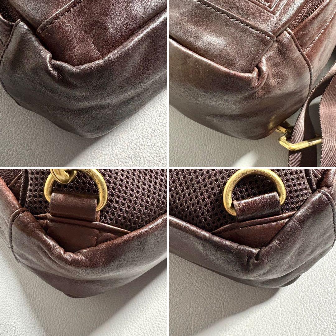 ポーター PORTER フランク スリングショルダーバッグ 馬革 レザー 茶