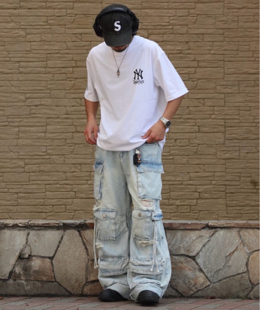 GA DAMAGE-BUGGY CARGO ダメージバギーカーゴデニムパンツ