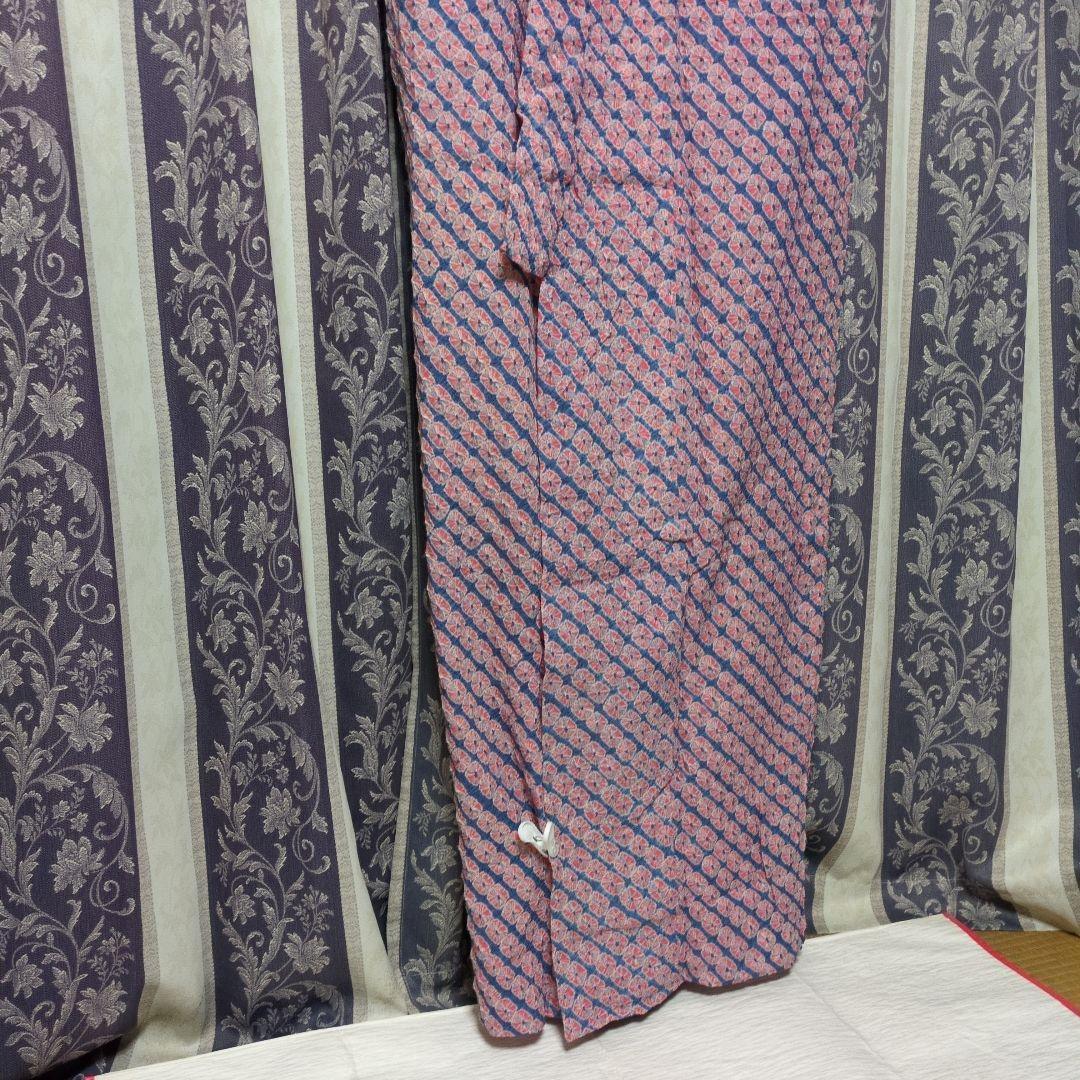 新品　木綿　総絞り　薄いピンク　薄い藍染　浴衣です。