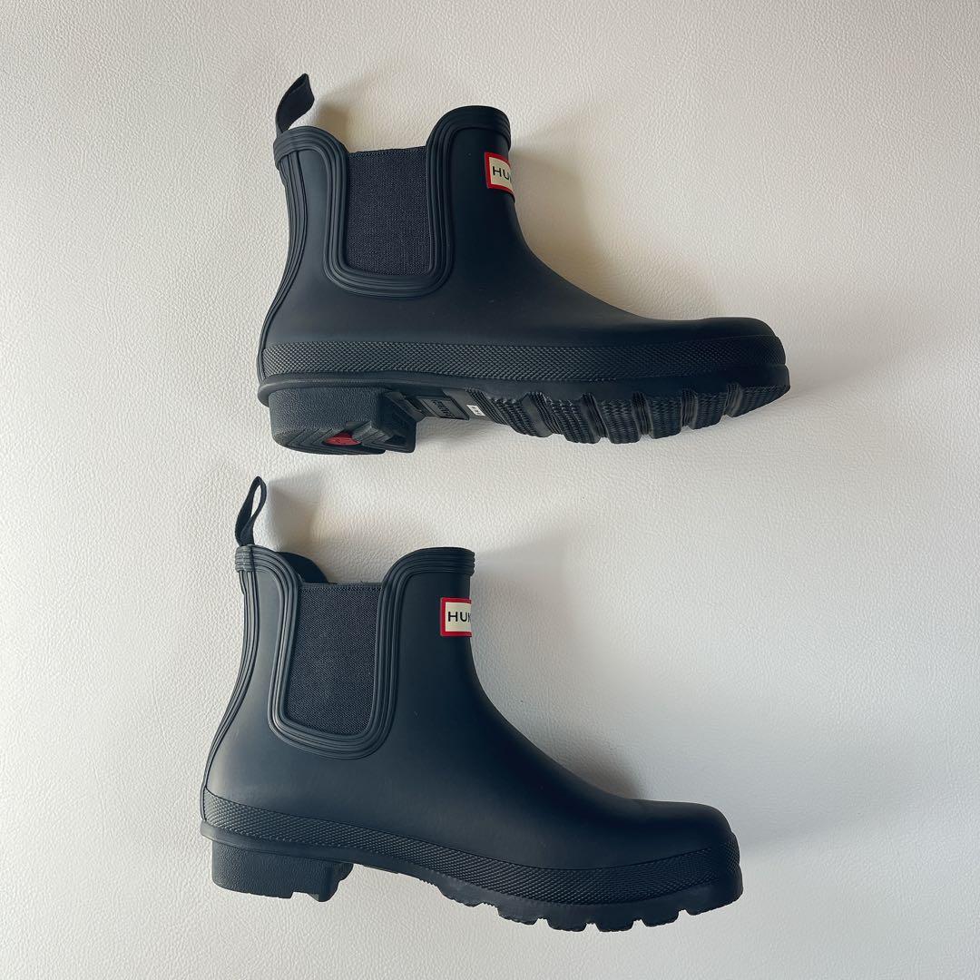 未使用級✨ハンター サイドゴア レインシューズ ネイビー　UK5 24