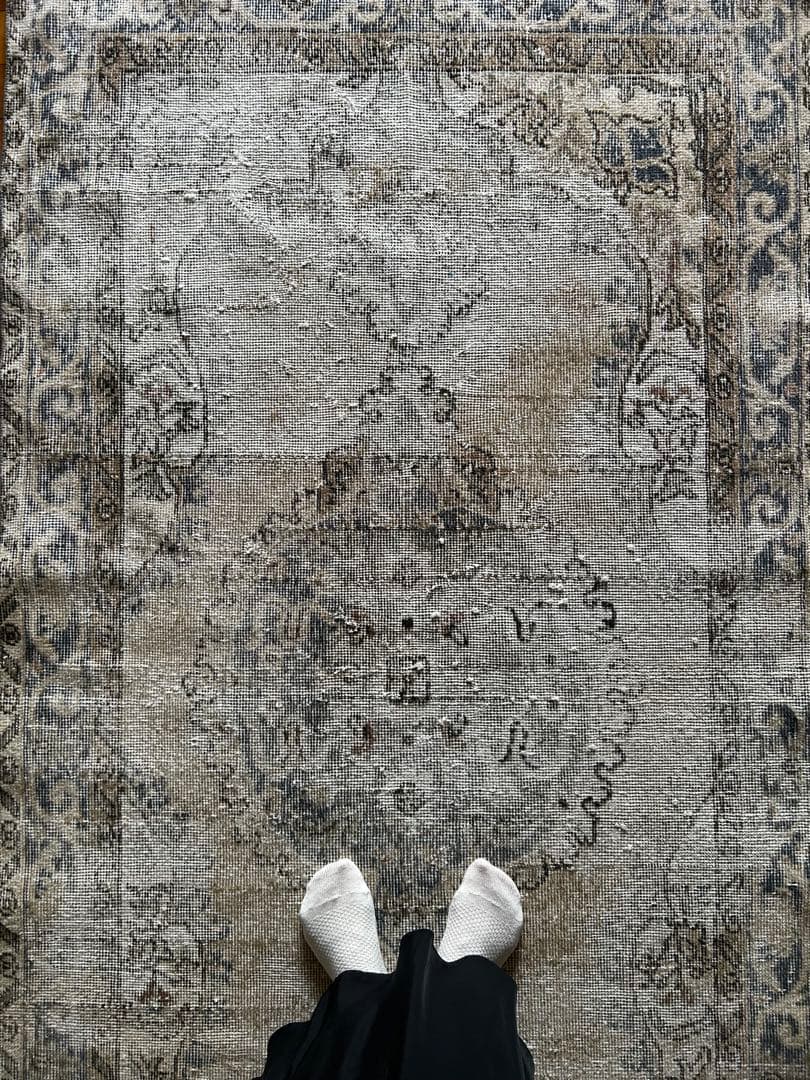 113×202 shabby chic style トルコ ヴィンテージラグ