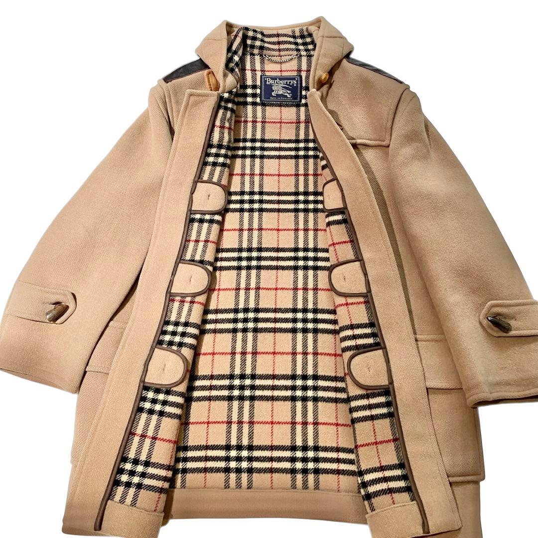 英国製 XL　Burberry　バーバリー　ノバチェック　ウール　ダッフルコート