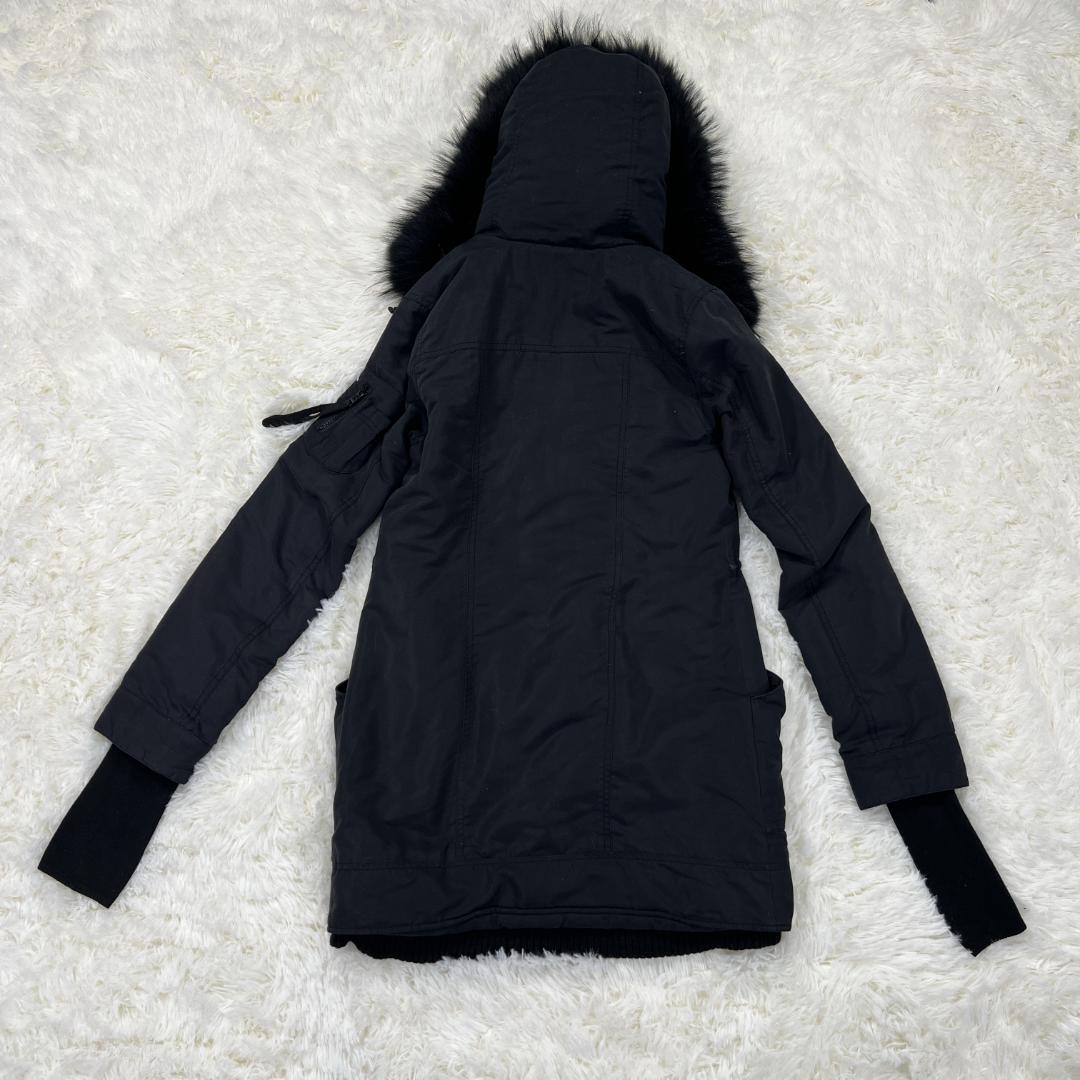 【SLY】黒モッズコート 1 ファーフード 裏ボア 防寒