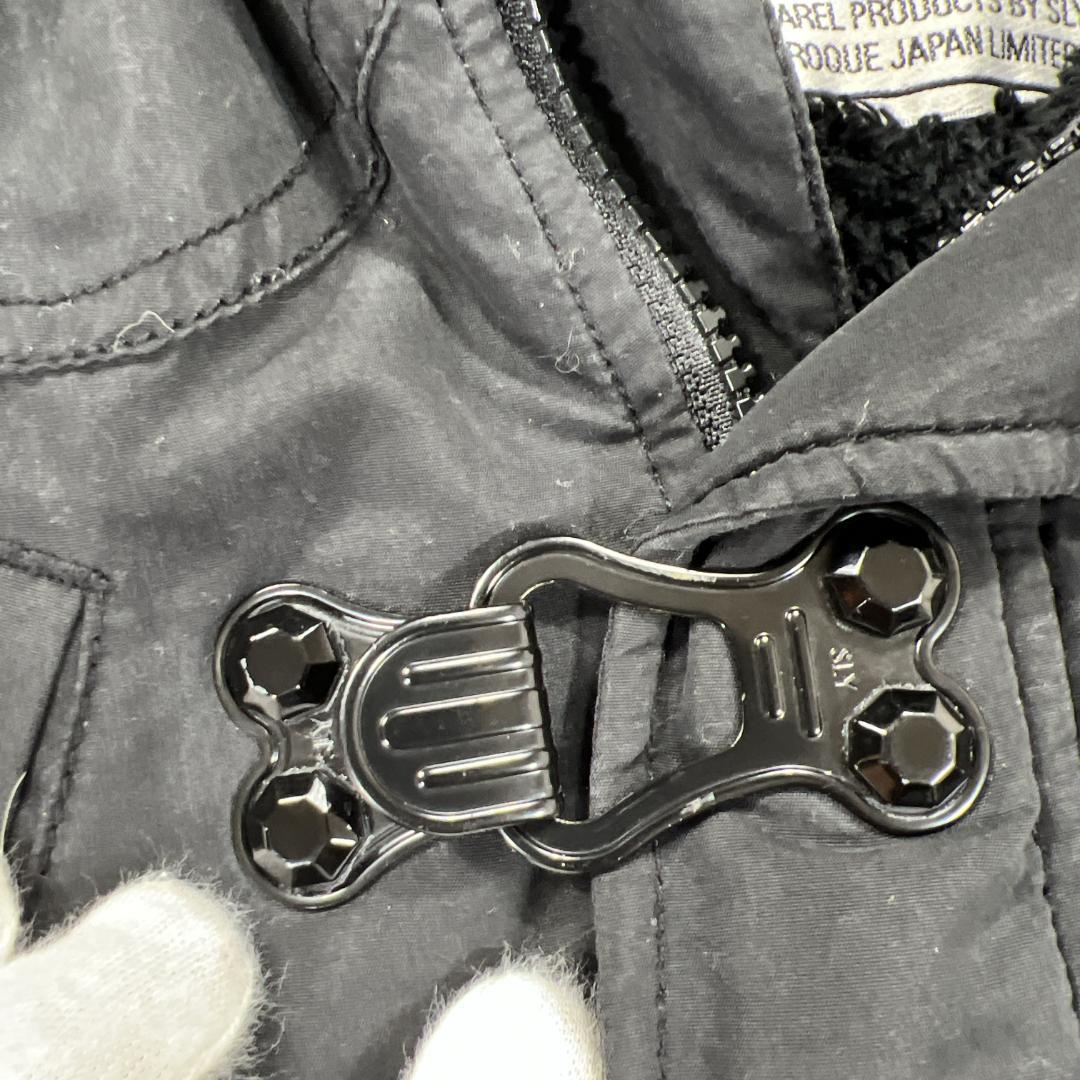 【SLY】黒モッズコート 1 ファーフード 裏ボア 防寒