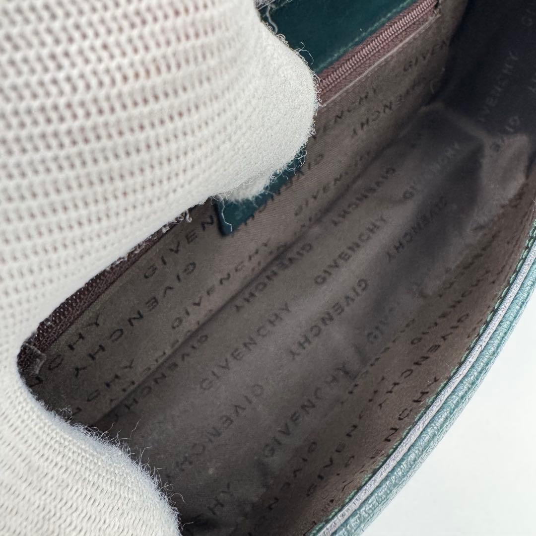 ジバンシー 4Gロゴ レザー ハンドバッグ ショルダーバッグ 肩掛け 濃緑