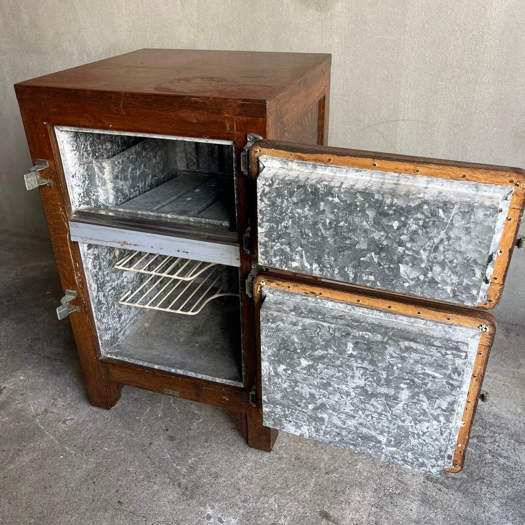 昭和レトロ　木製冷蔵庫　氷冷蔵庫　ビンテージ冷蔵庫