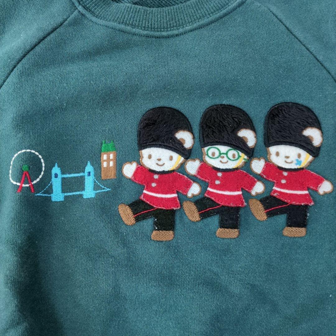 【美品】familiar　チェック袖　イギリス　兵隊　トレーナー　110