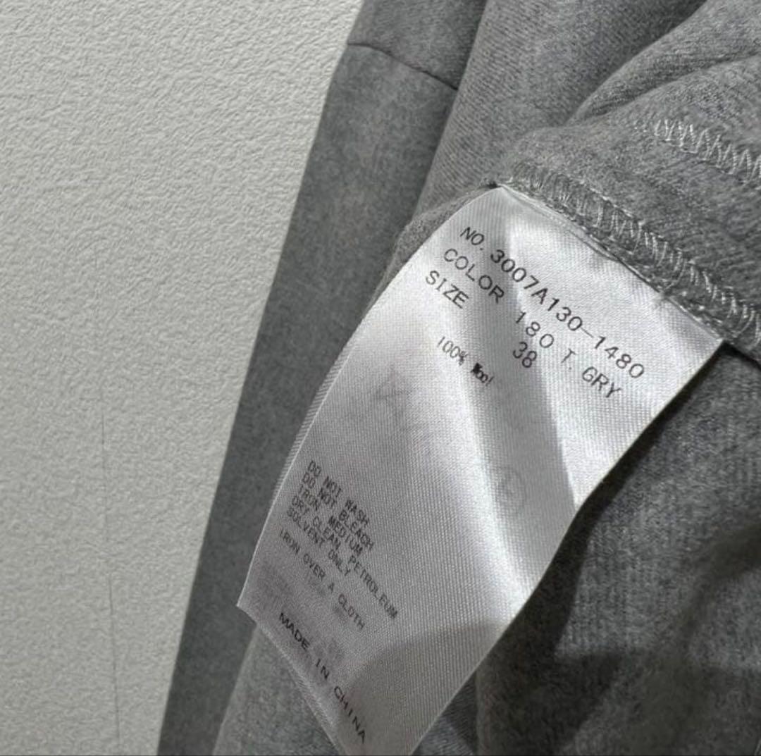 希少 美品 ENFOLD 上質 ウール ラウンドヘム カットソー グレー