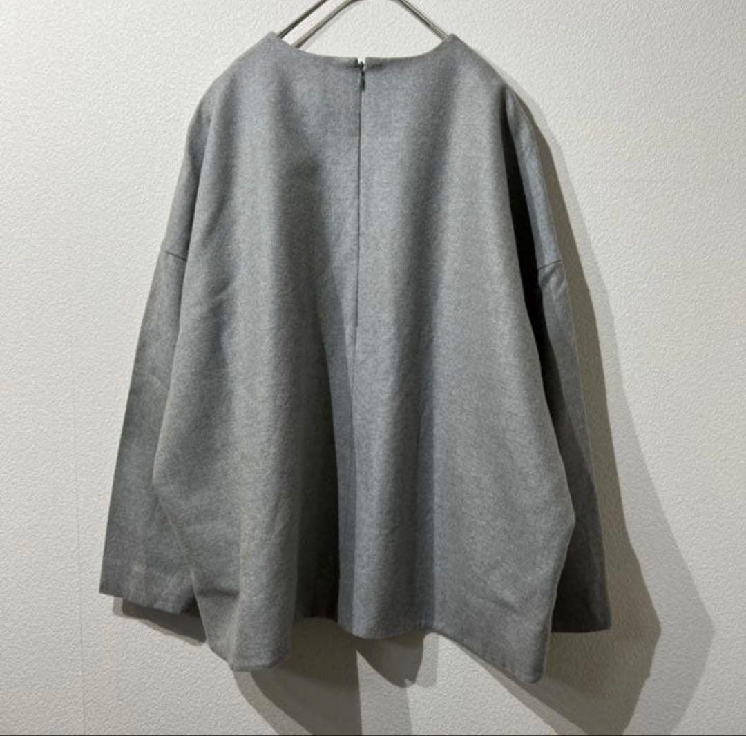 希少 美品 ENFOLD 上質 ウール ラウンドヘム カットソー グレー