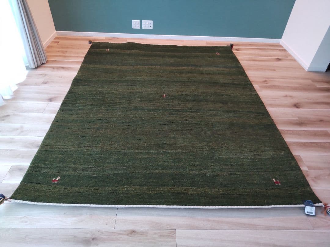 超激安ハンドメイド 最高級 大型ギャベ 長い毛足　 259×201 一生物ラグ