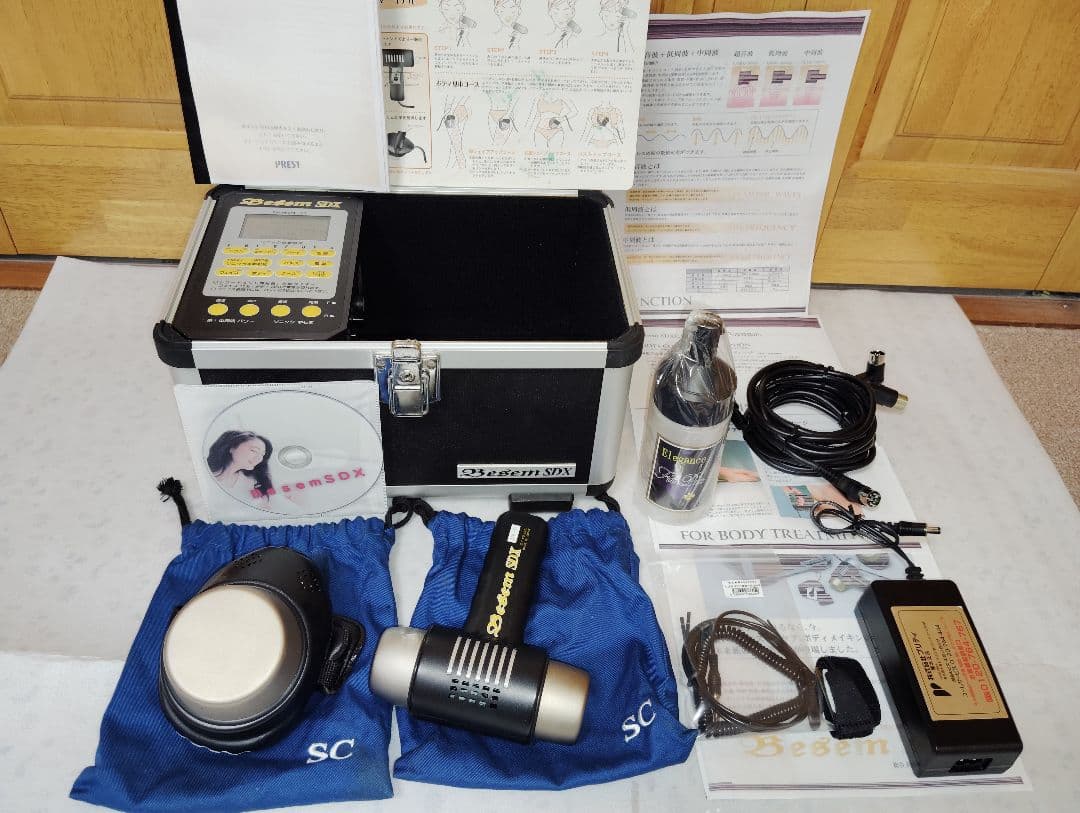 ベセムSDX総合美容器■超音波/低/中周波ホット＆クール☆純チタンヘッド②