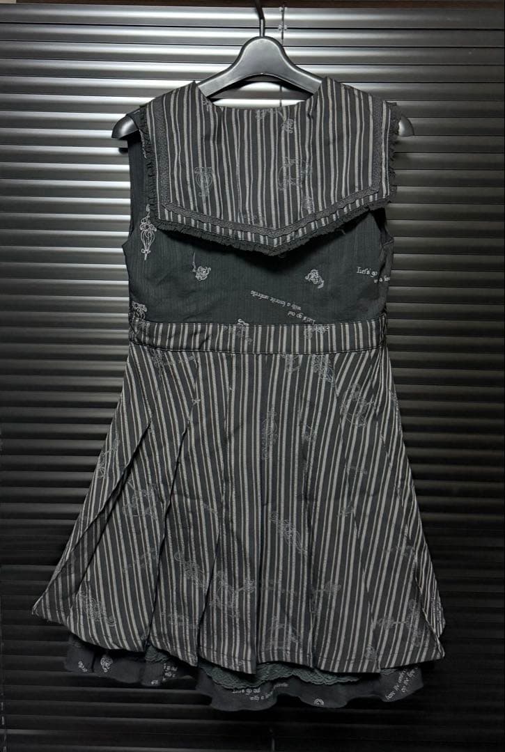 h.naoto FRELL セーラー レース ストライプ柄 ワンピース ゴスロリ