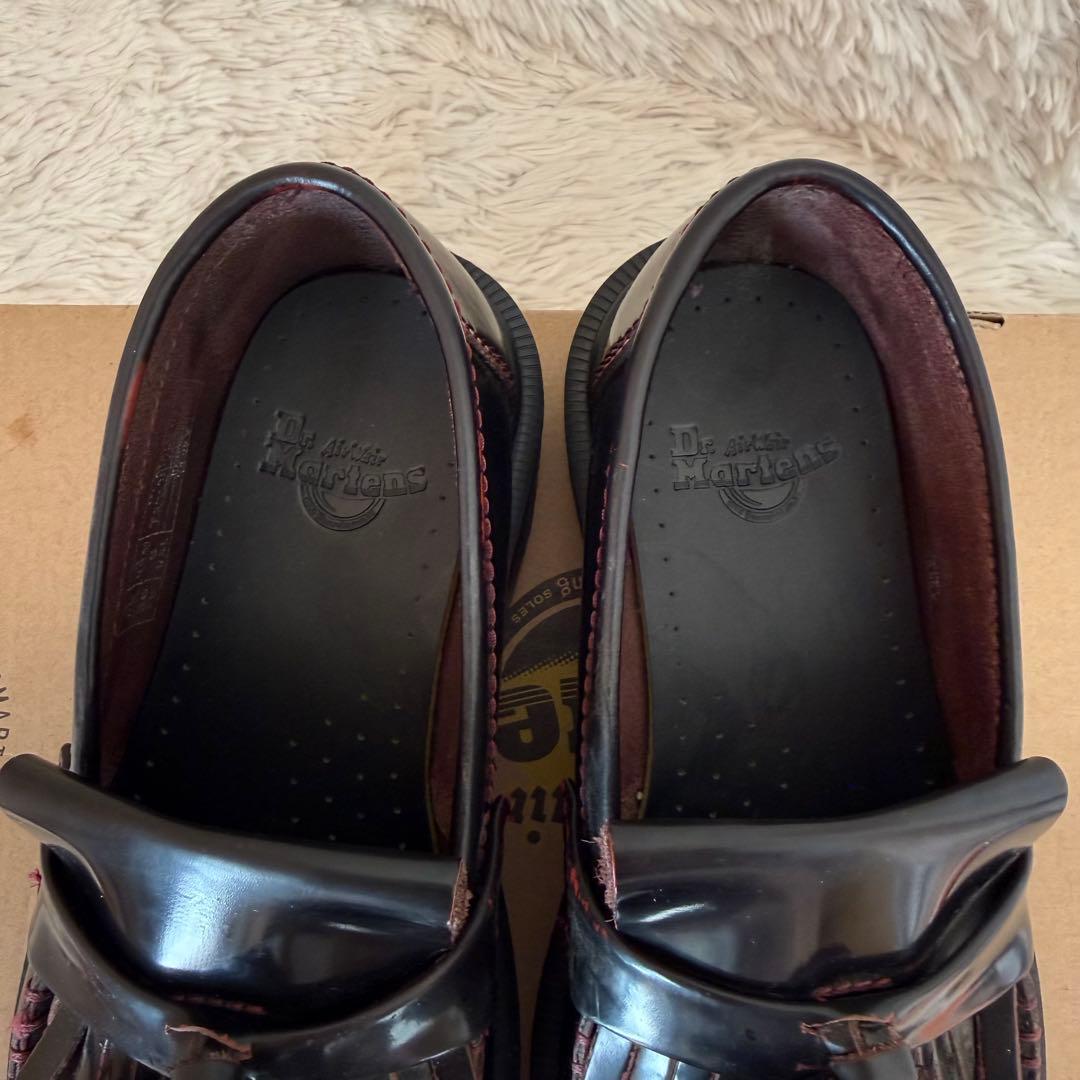 Dr.Martens バーガンディ タッセル付きレザー ローファー UK3
