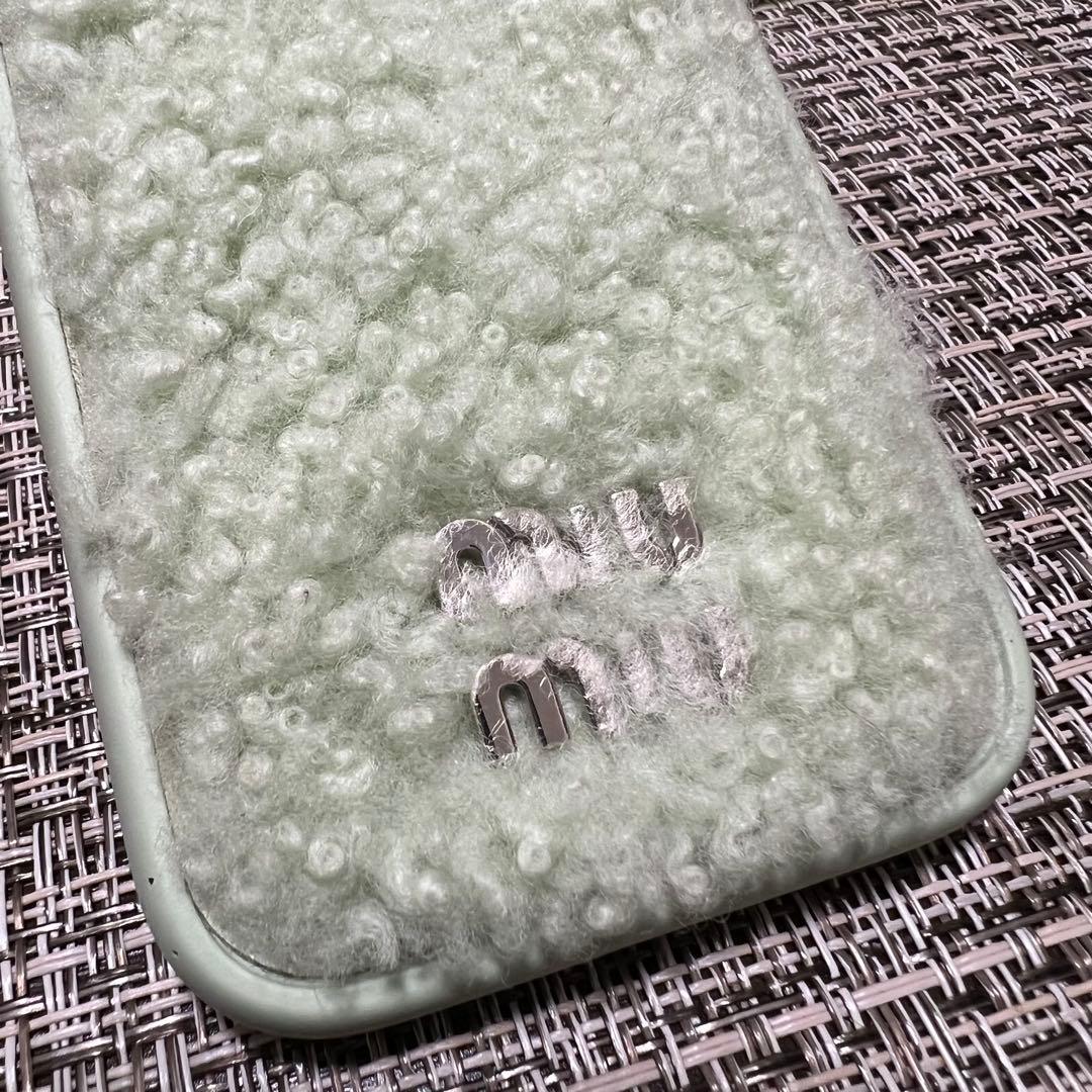 Miu Miu iPhone14PROケース エメラルドグリーン