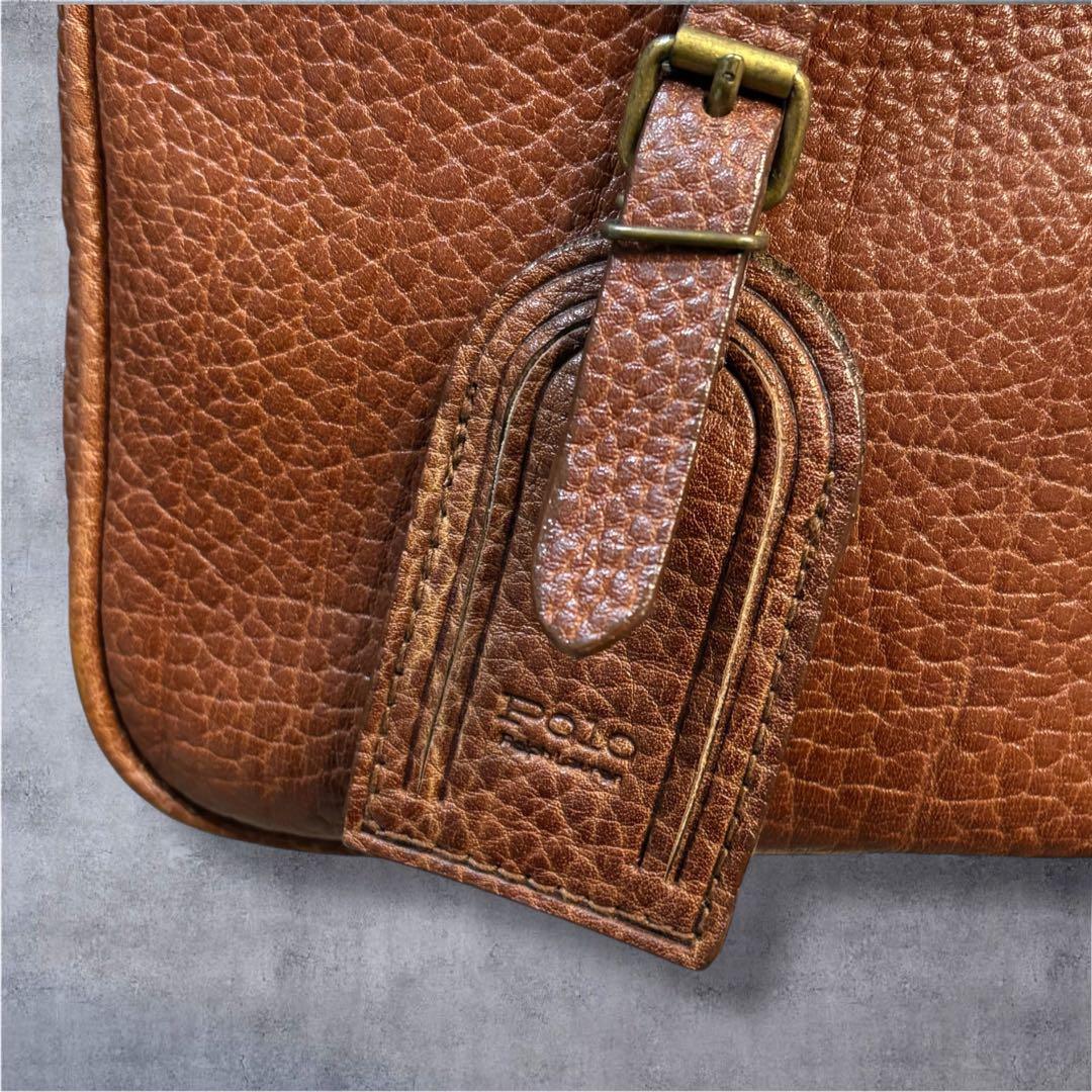 【超希少・鍵付】ラルフローレン レザーボストンバッグ ミニボストン 本革 南京錠