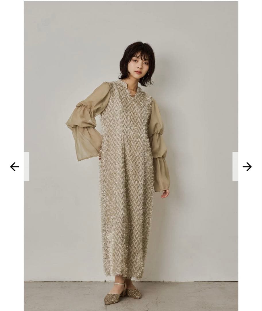 （専用）bflat デザインスリーブジャギードレス　結婚式　二次会