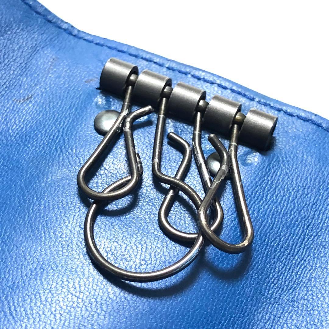 ボッテガ ヴェネタ　キーケース　イントレチャート　ラムレザー　サファイアブルー