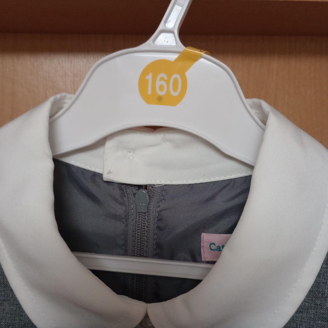 卒服 ネイビー×グレー ワンピース＋ノーカラーボレロスーツ フォーマル