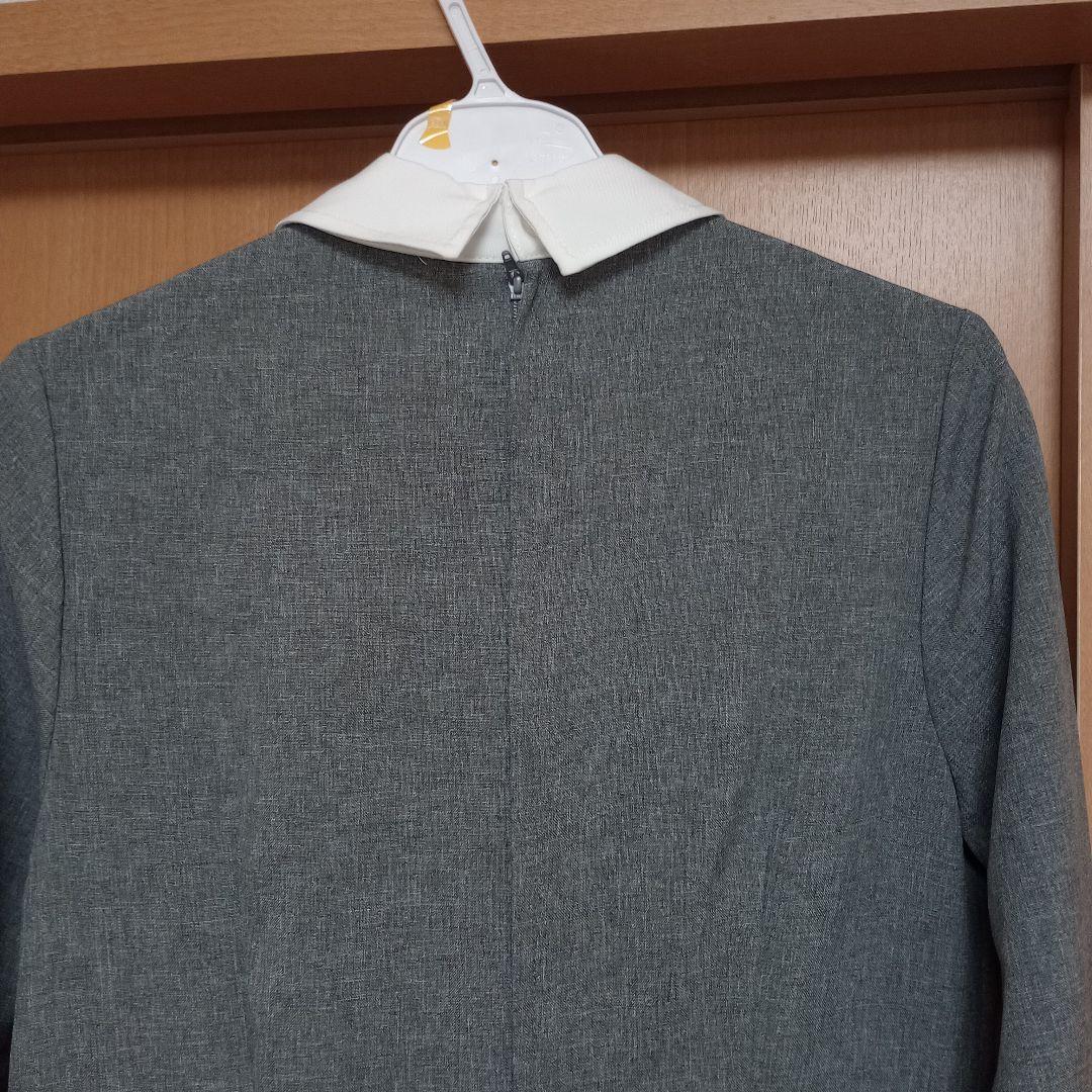 卒服 ネイビー×グレー ワンピース＋ノーカラーボレロスーツ フォーマル