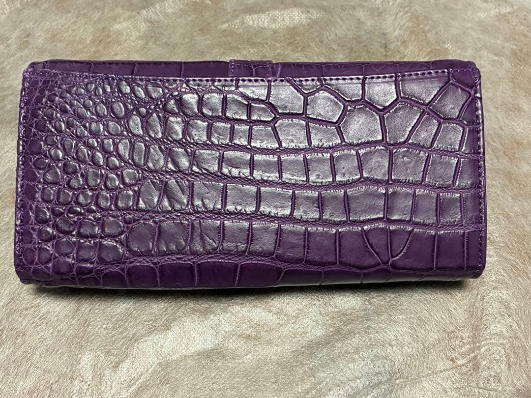 CROIXクロコダイルレザー長財布☆パープル紫☆クロワロワイヤル