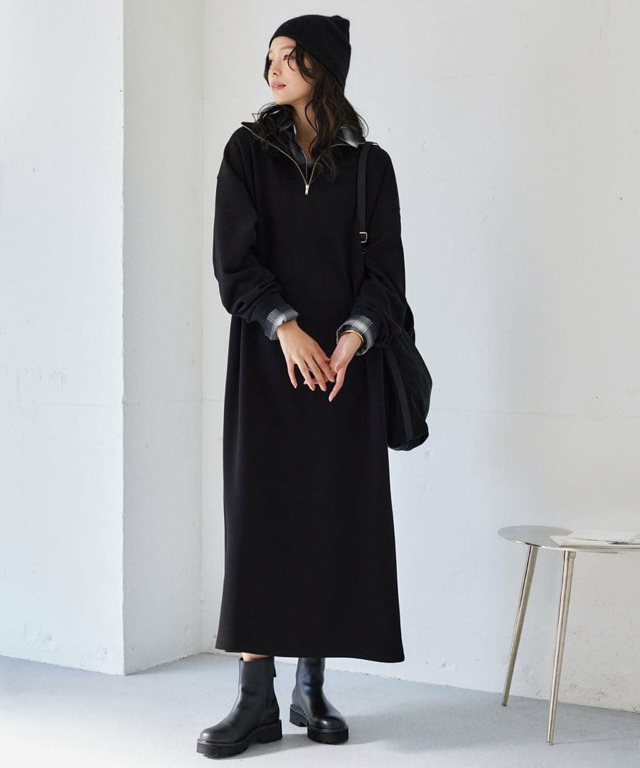 【新品タグ付き】BARNYARDSTORM 裏起毛ハーフZIPワンピース