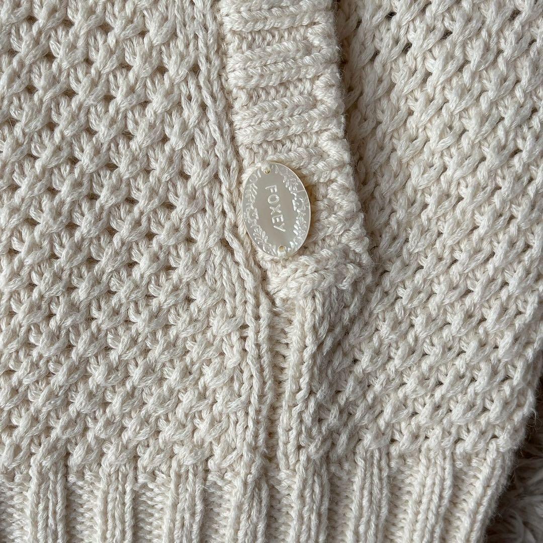 【美品】フォクシー リリーパーカー コットンカシミア フーディーカーディガン