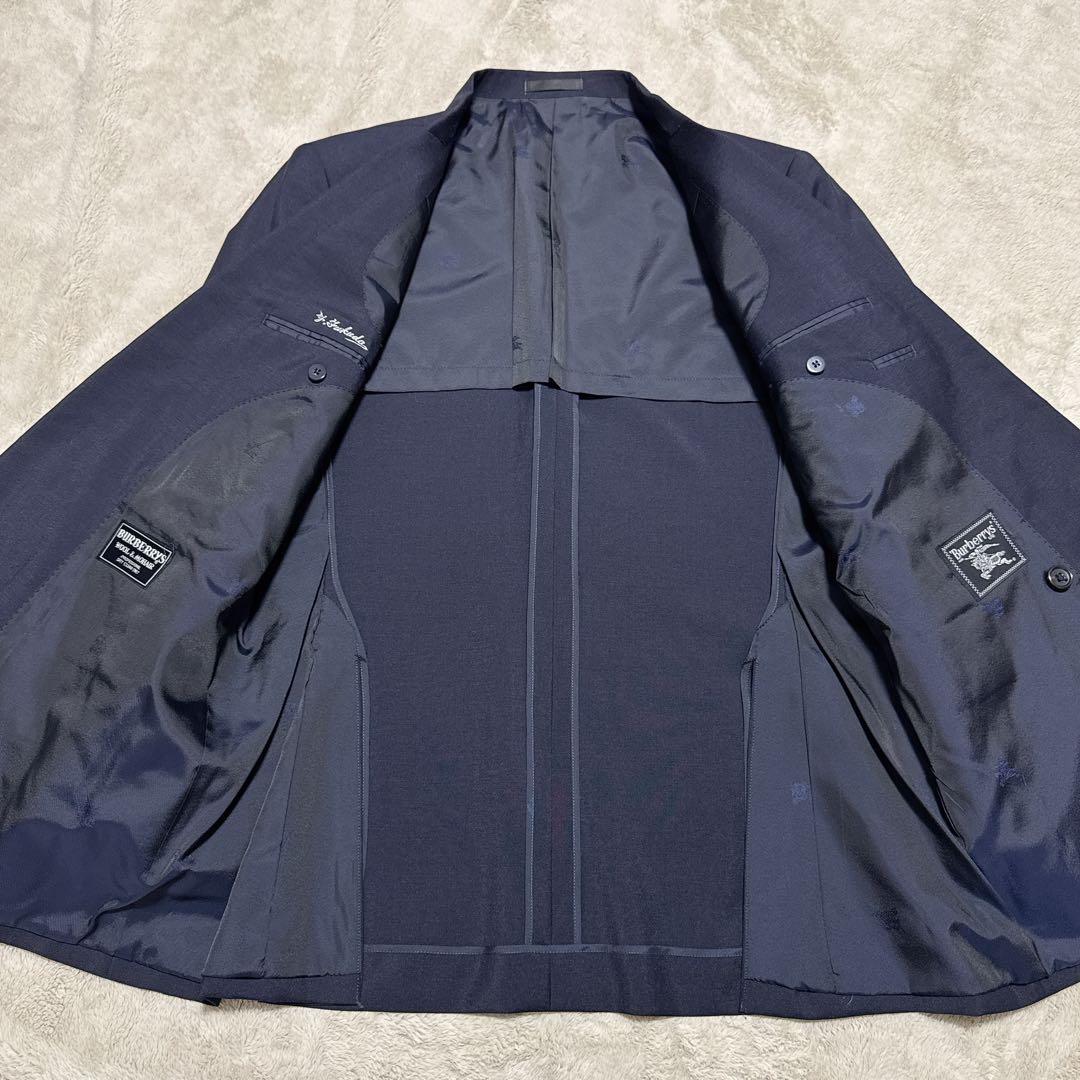 《希少》BURBERRYS 紺ブレ 金ボタン AB6 XL相当 モヘア混