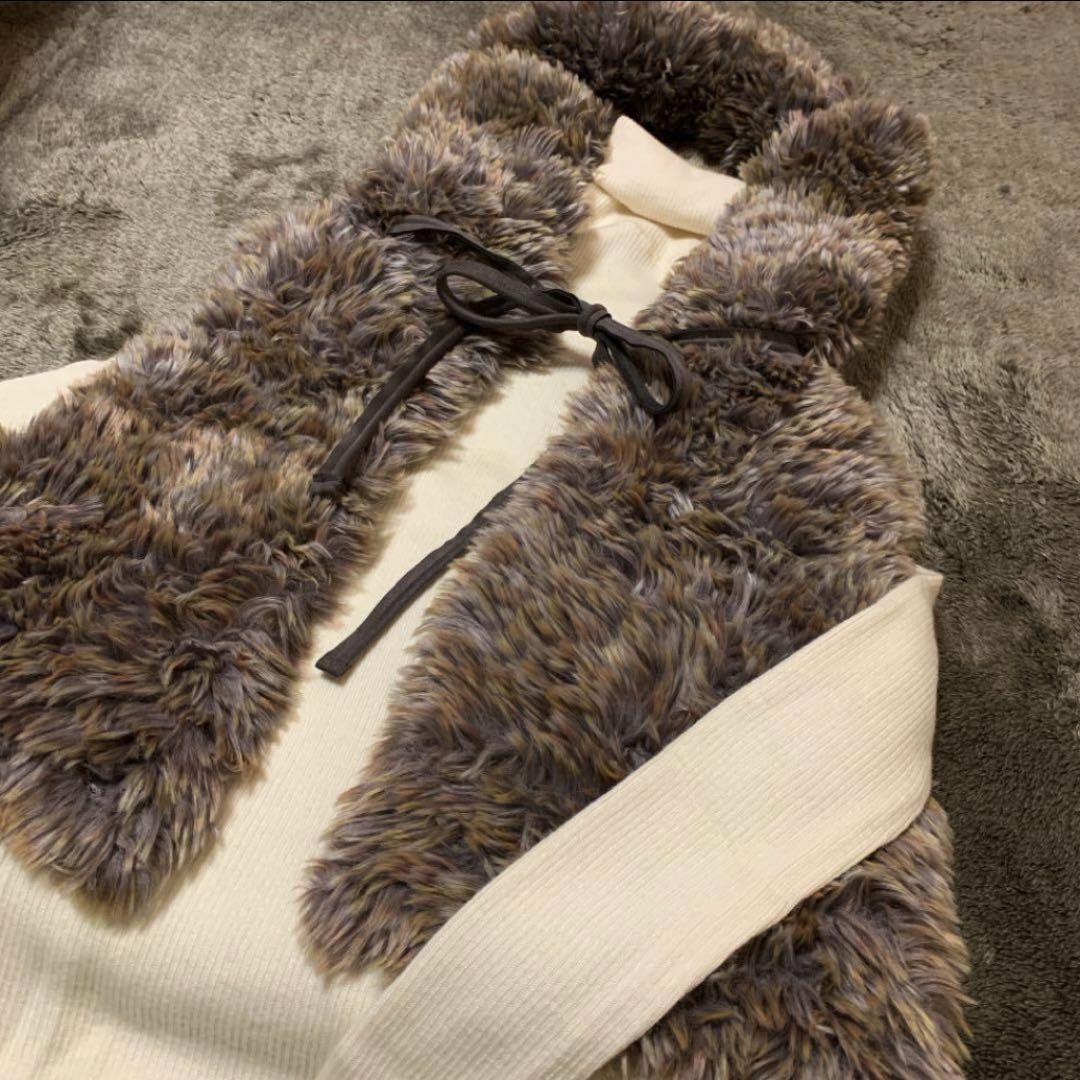 イッセイミヤケ me フード付ファーベスト