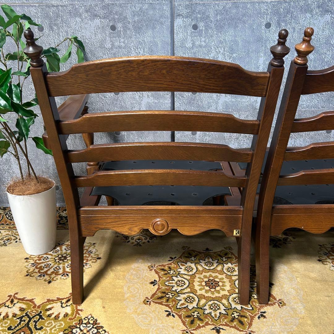 豆佳꧁飛騨産業 HIDA꧂キツツキ 穂高 3Pリビングチェア ソファ 花柄