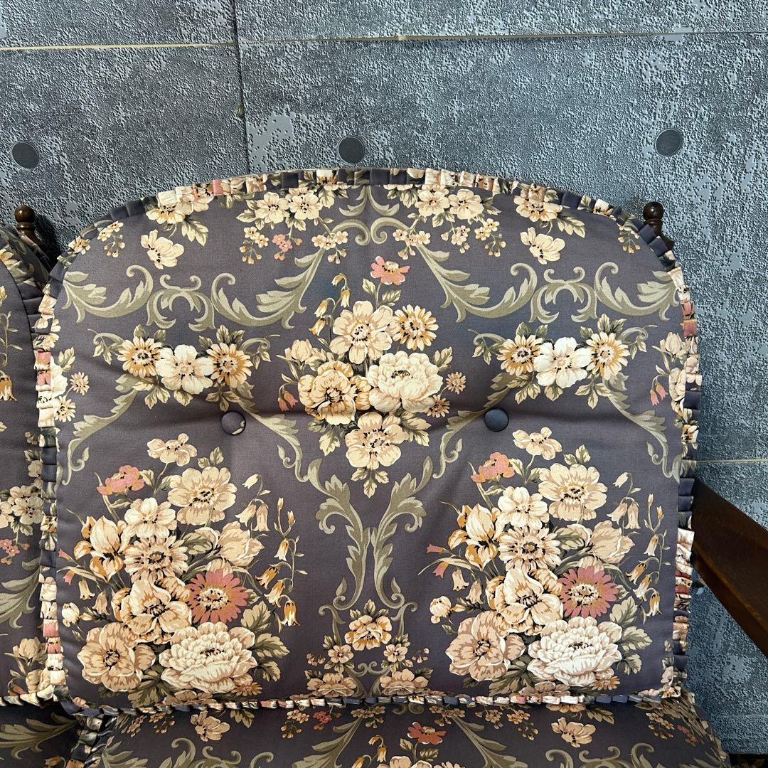 豆佳꧁飛騨産業 HIDA꧂キツツキ 穂高 3Pリビングチェア ソファ 花柄