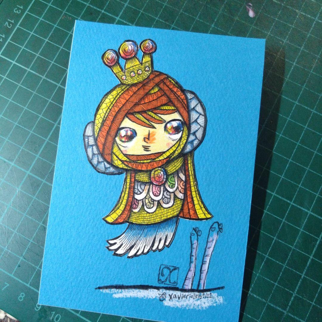 【ザビちゃん】【原画肉筆】疫病退散・アマビエさま