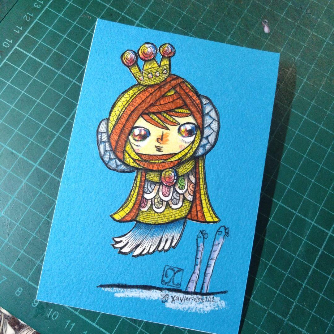 【ザビちゃん】【原画肉筆】疫病退散・アマビエさま