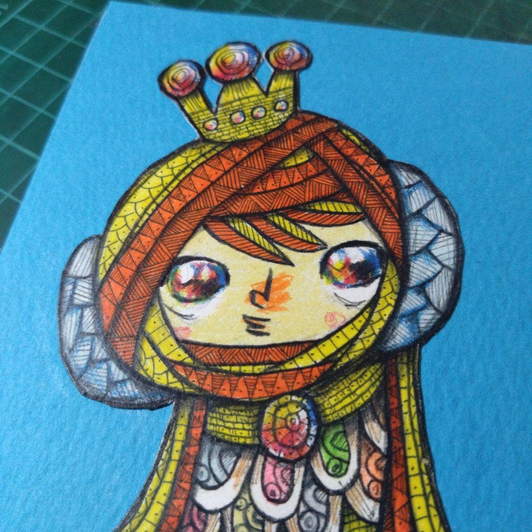 【ザビちゃん】【原画肉筆】疫病退散・アマビエさま