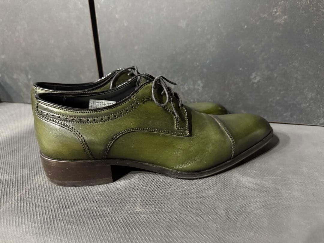ランバン　オリーブグリーン レザードレスシューズ　美品