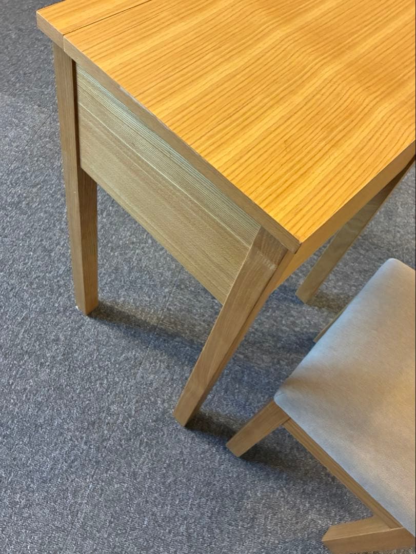 無印良品ドレッサー（タモ材ナチュラル）　イス付き