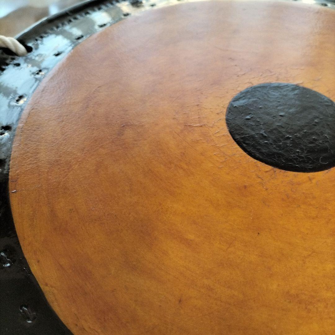 担ぎ太鼓　　和太鼓 　天然皮革　ストラップ付き　中古品⑬