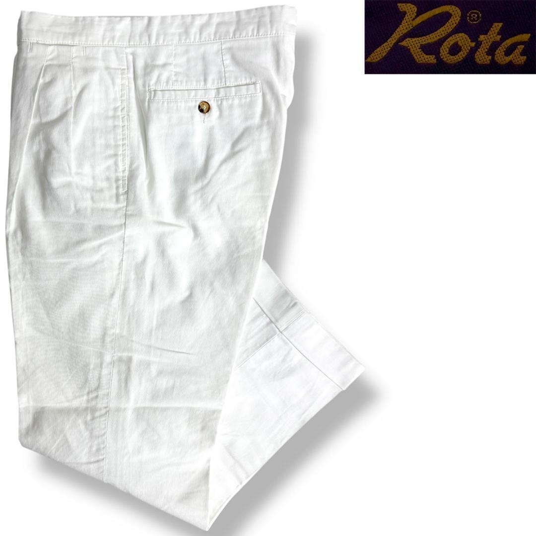 J6430 美品 ロータ 2プリーツ グルカパンツ ホワイト 46 Rota