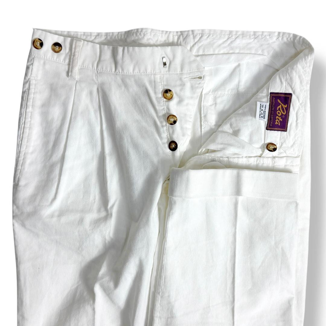 J6430 美品 ロータ 2プリーツ グルカパンツ ホワイト 46 Rota