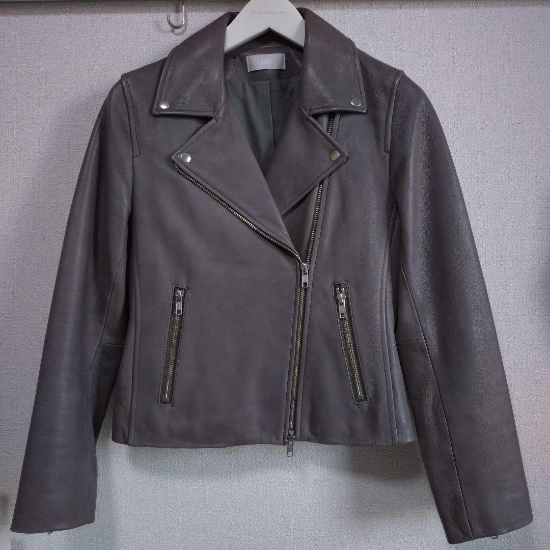 HARE グレー シングルライダースジャケット