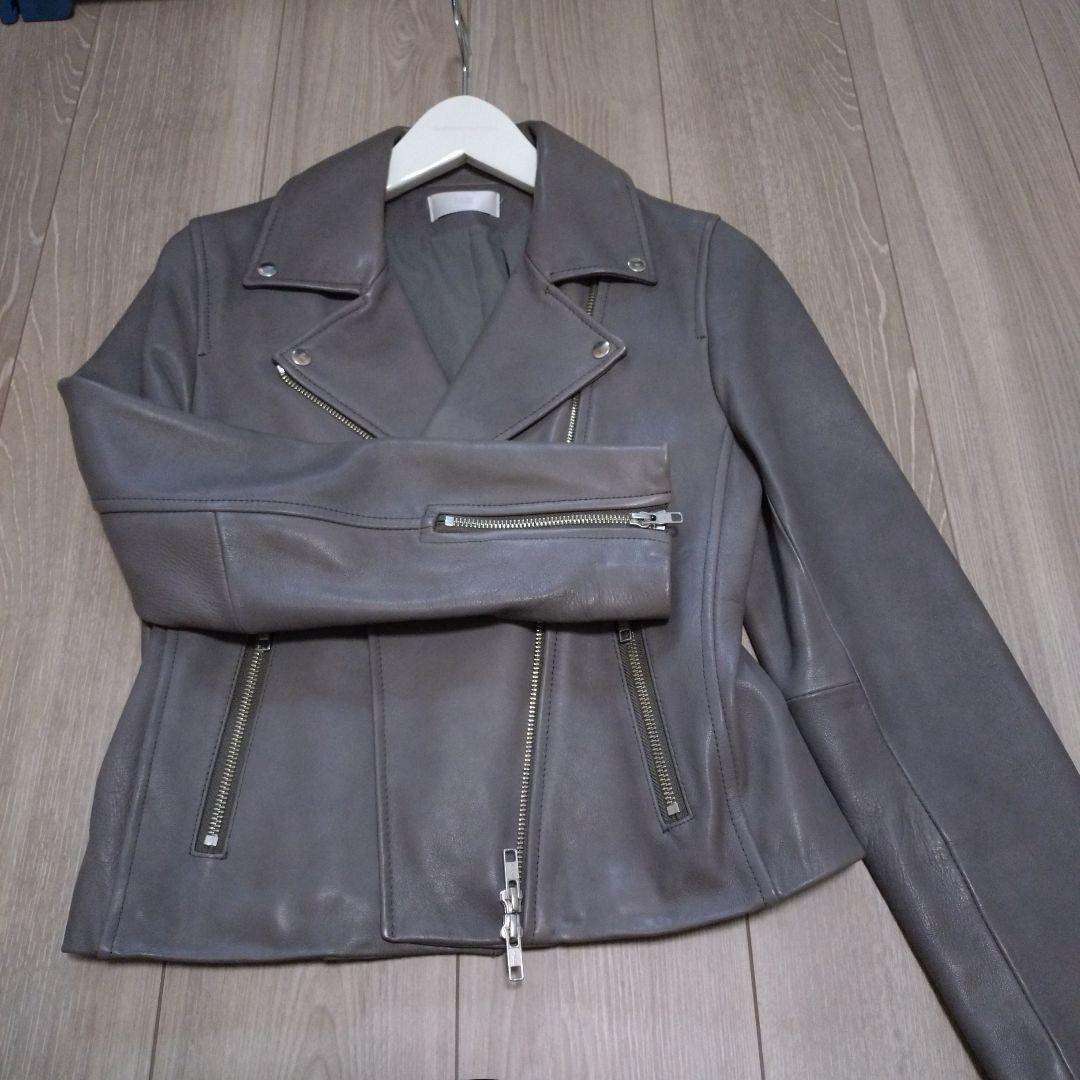 HARE グレー シングルライダースジャケット