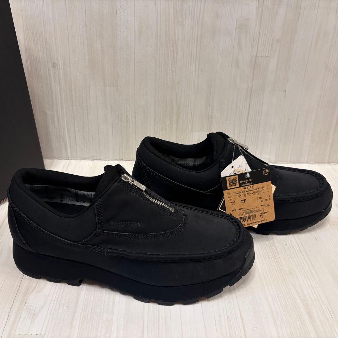 美品 ザ ノース フェイス ホーンド ジップ モカシン シューズ ブラック
