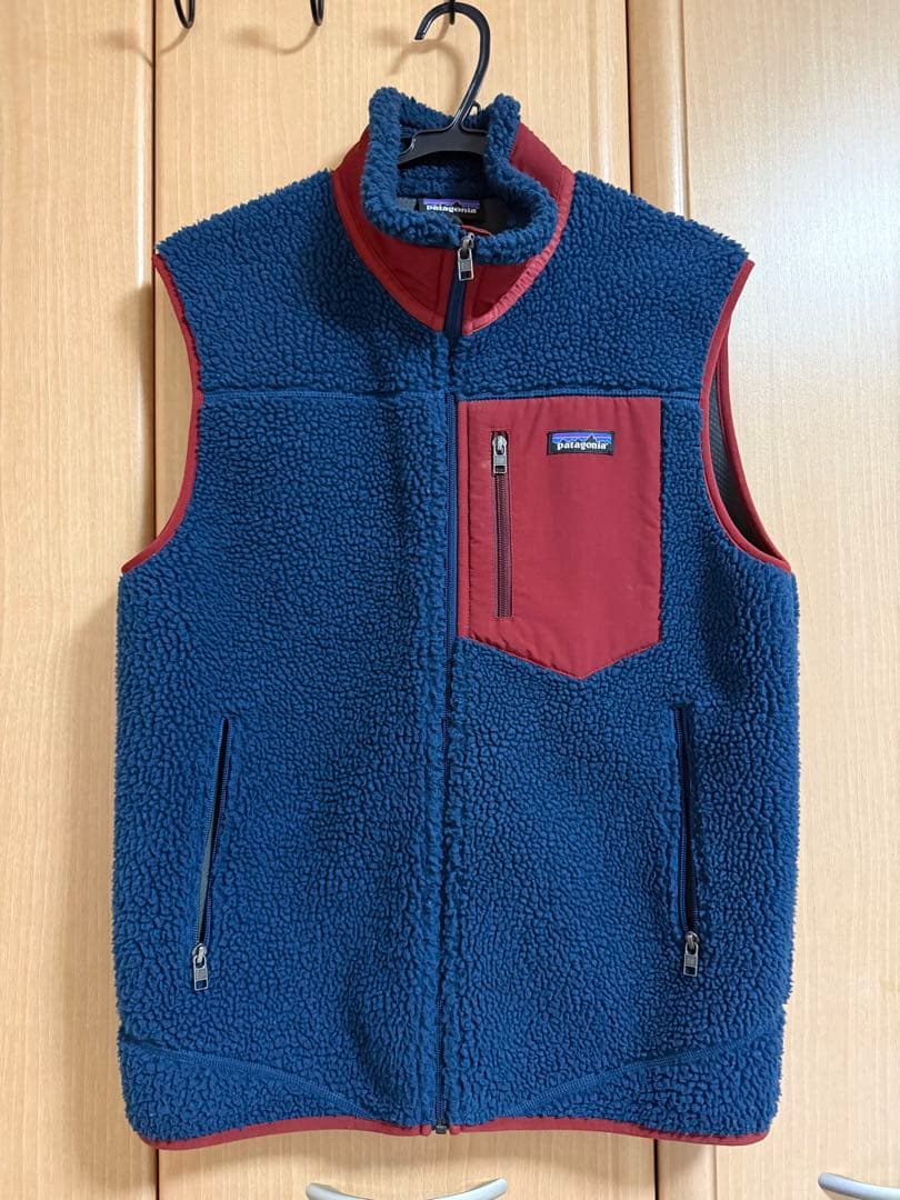 patagonia レトロX フリースベスト M ネイビー/レッド