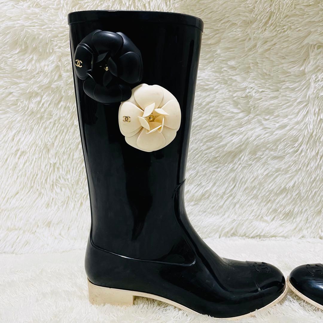 CHANEL シャネル レインブーツ ココマーク カメリア 36 箱＆保存袋