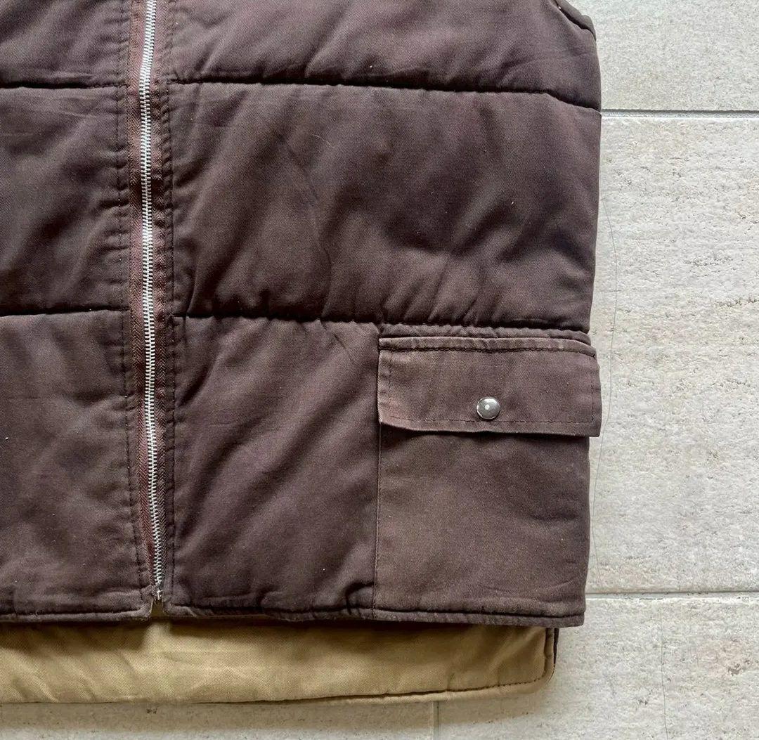 80's ダウンベスト　ブラウン　リバーシブル　XL