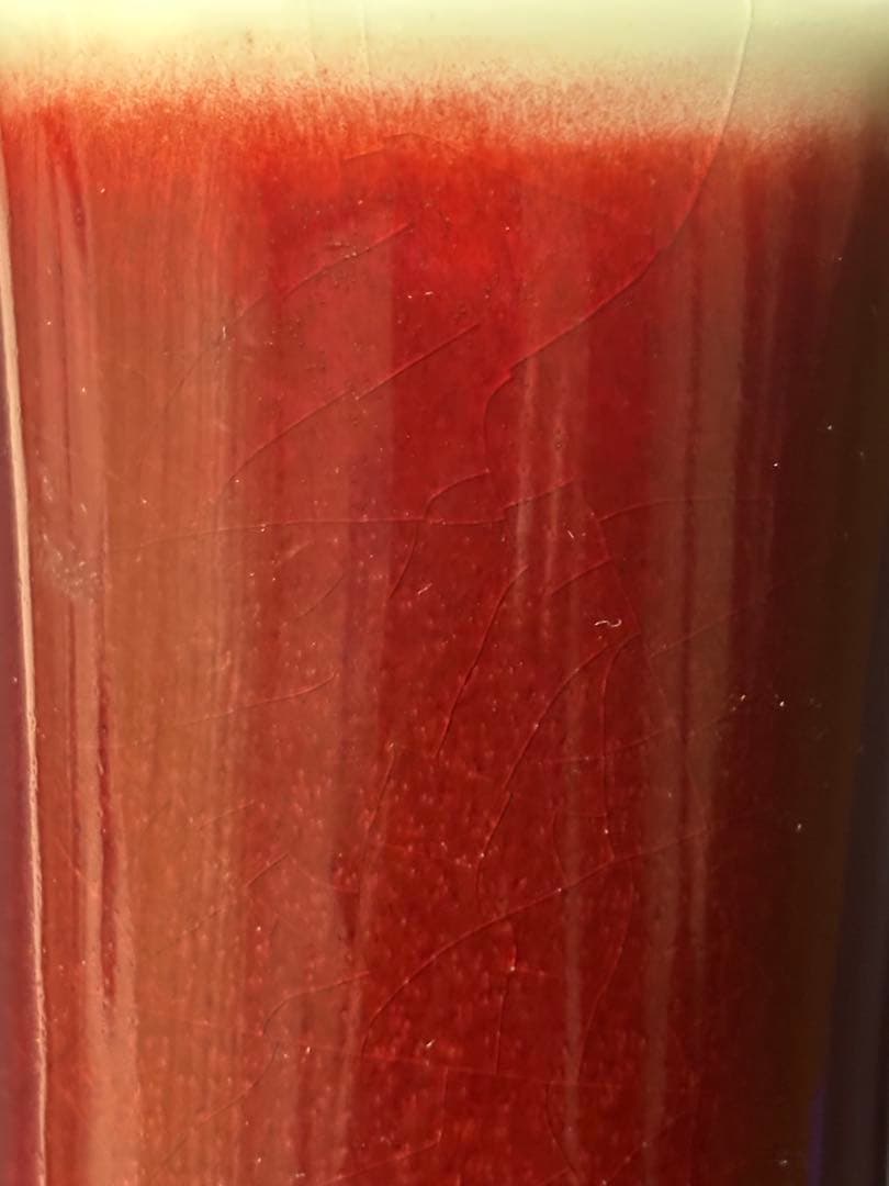 3　中国古美術品　紅釉　天球瓶　花瓶　高さ約22cm 大清康煕年製